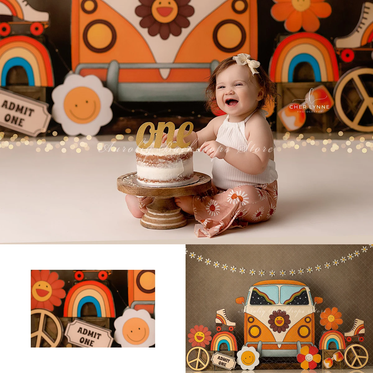 

Ranch Wagon Backgrounds Cake Smash Kids Adult Photography Props Child Baby Photocall Spring Outing Photo Backdrops