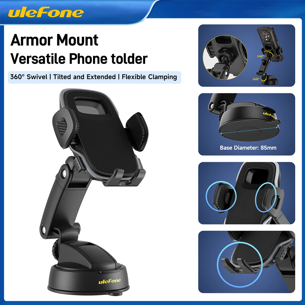 

Ulefone Armor Mount Next-Gen Versatile Phone Holder 360° screen rotation Retractable Arm Length For Ulefone Phones