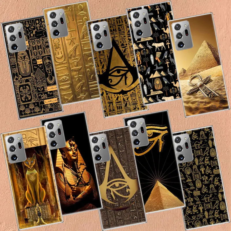 Ancient Egypt Egyptian God Horus Kemetic Heru Phone Case For Samsung Galaxy S24 S22 Ultra S21 Plus Capa S20 S23 FE S10 S9 S8 Plu