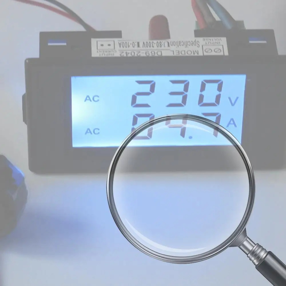 

Цифровой вольтметр-амперметр переменного тока 300В 100А, панельный измеритель напряжения и тока, тестер-монитор