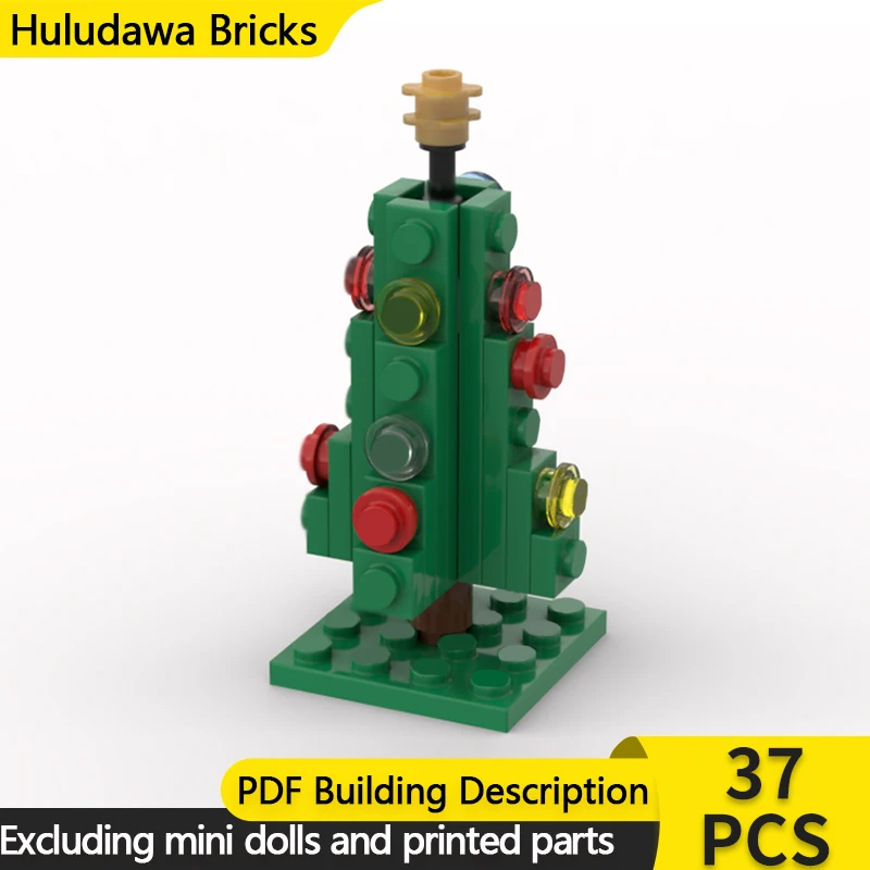 

City Street View Model MOC Building Bricks Chrismas Tree Decoration Modular Technology Children Holiday Gifts Assemble Toys Suit