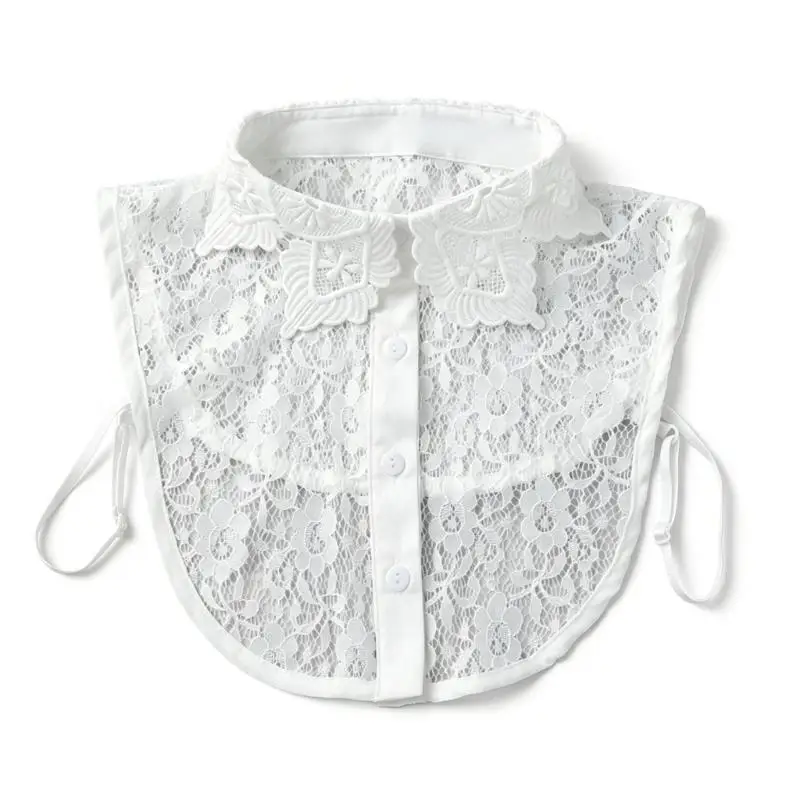 39BD Lace Collar Insert for Women with Side Ties and Layering Use