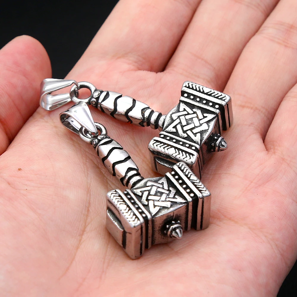 Thor Hammer Mjolnir Viking Valknut Stainless Steel Pendant 1/2/5/10Pcs For Men Women Amulet Charm Jewelry DIY Necklace Making