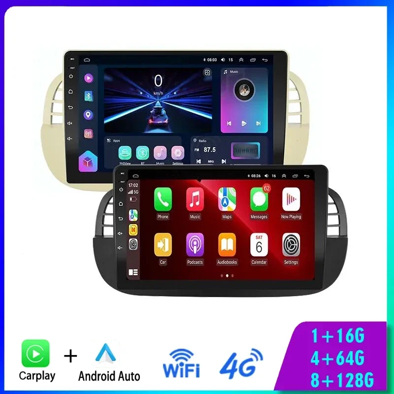 

Android13 CAR RADIO for FIAT 500 Abarth 2007-2014 2015 Multimedia Player Stereo AutoAudio GPS Navigation DVD Video auto Carplay