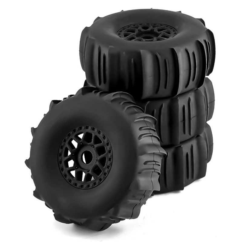 4 Pcs Desert Short Course Truck Tire 138Mm 1/7 17Mm Wheel Hex For ARRMA Mojave TRAXXAS UDR FS Yikong DF7 RC Car Black