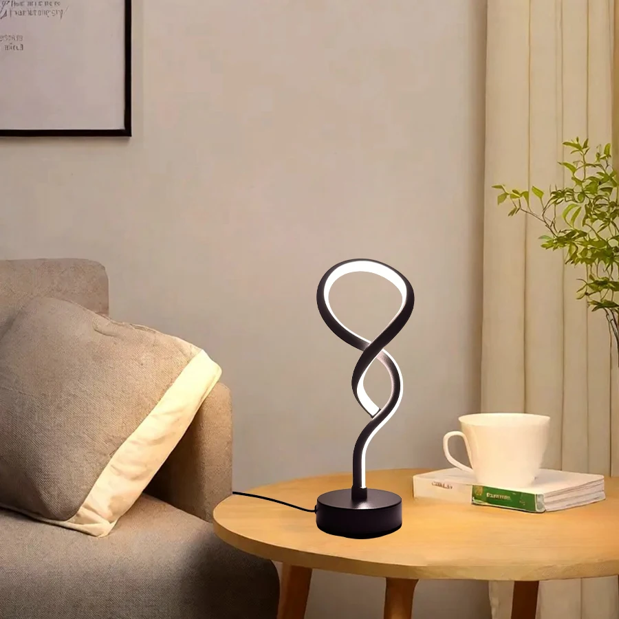 1PC Creative Gourd Shape Simple Bedroom Light Three-color Dimming Desktop Decorative Table Lamp