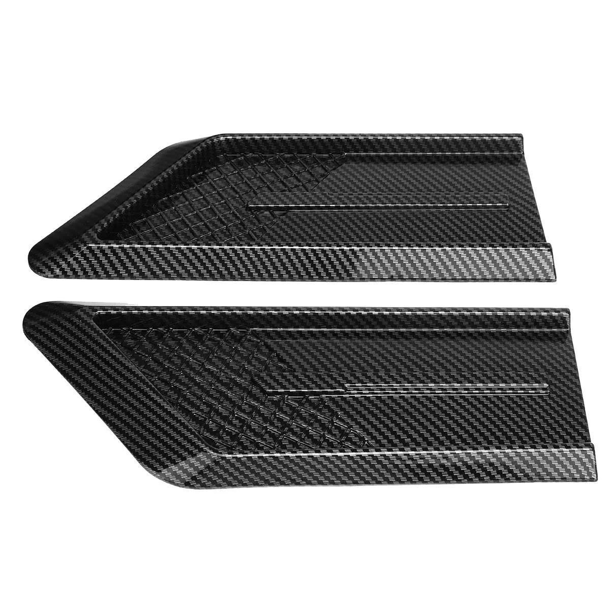 Universal 2X Car Carbon Fiber Side Vent Air Flow Intake Hood Scoop Vent Bonnet Cover for