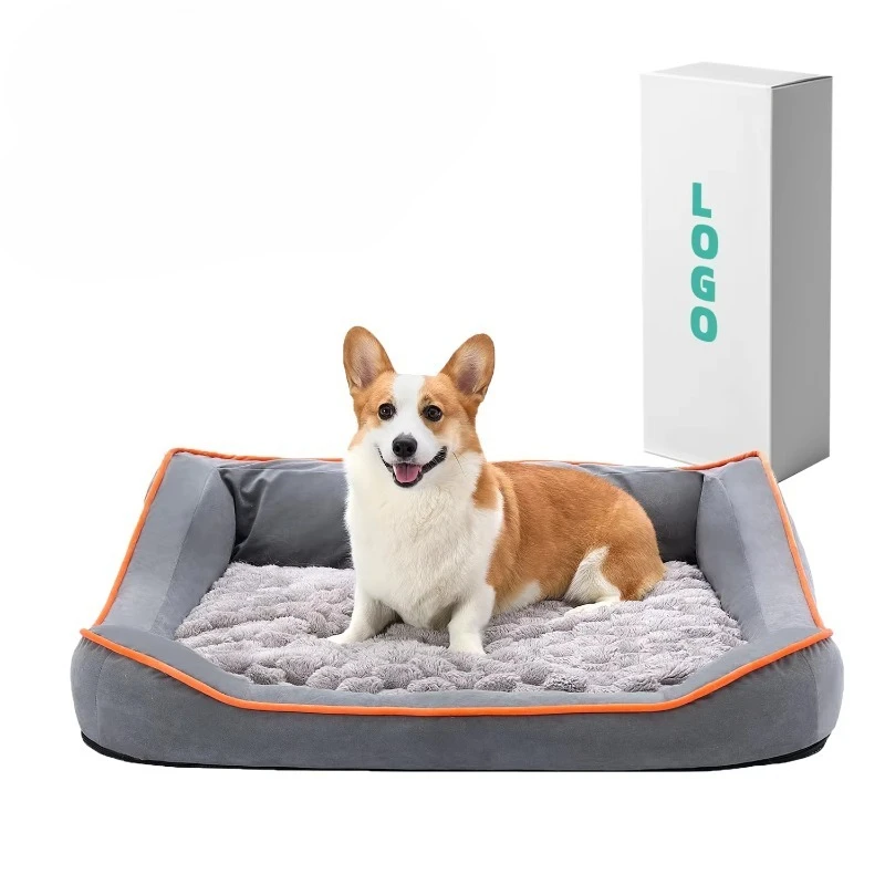 Customized waterproof washable pet bedspread memory foam dog bed ultra soft orthopedic pet bed machine washed dog bed