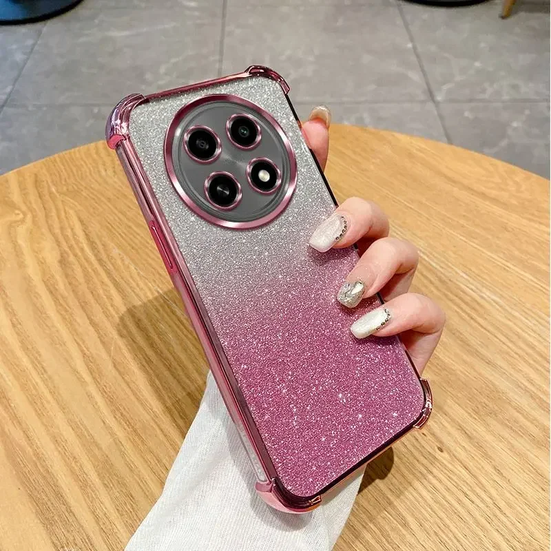 حافظة عصرية فاخرة متدرجة لامعة لهاتف Honor Magic 8 Pro 7 6 Lite X9/A/B/C وسادة هوائية بأربعة كونر لحماية غطاء مقاوم للصدمات