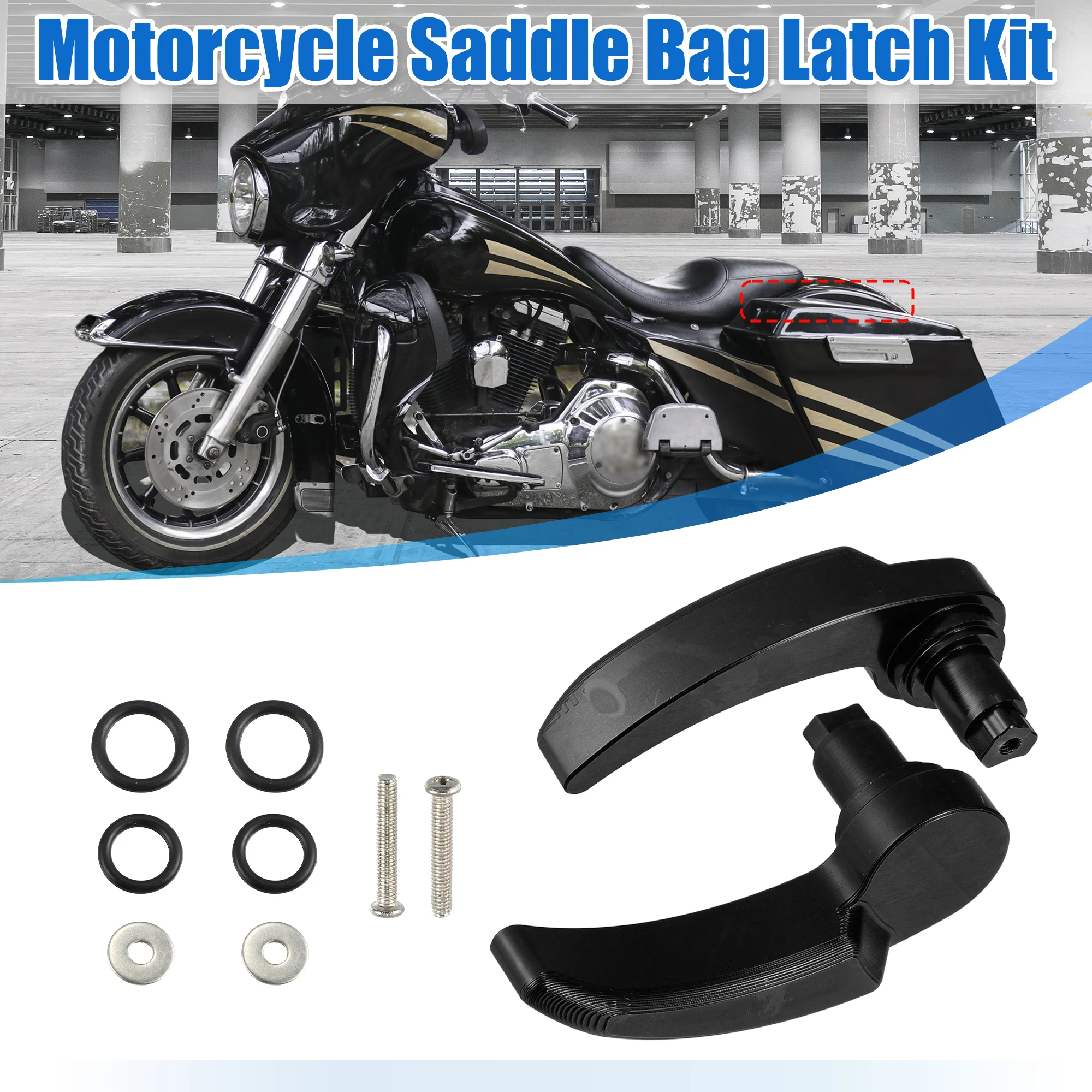 Motorcycle Saddle Bag Latch Kit Handle Lever Lid Cover  2014-2019 Lifter Latch