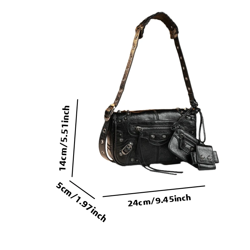 Cool and stylish underarm bag 2026 new fashion trend niche single shoulder crossbody rivet small bag women