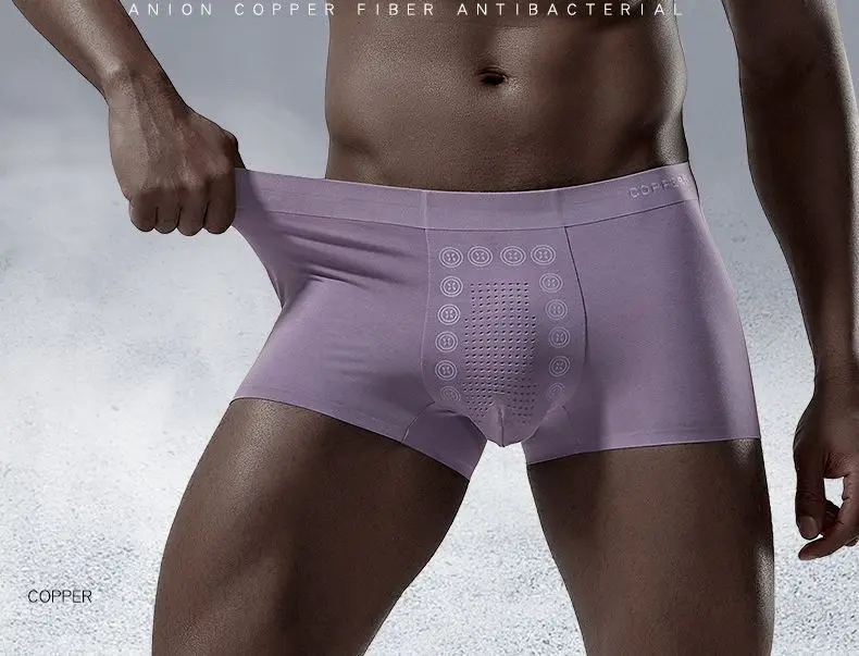 Men's Seamless Modal Boxers - Negative Oxygen Ion Dynamics Comfortable Underwear