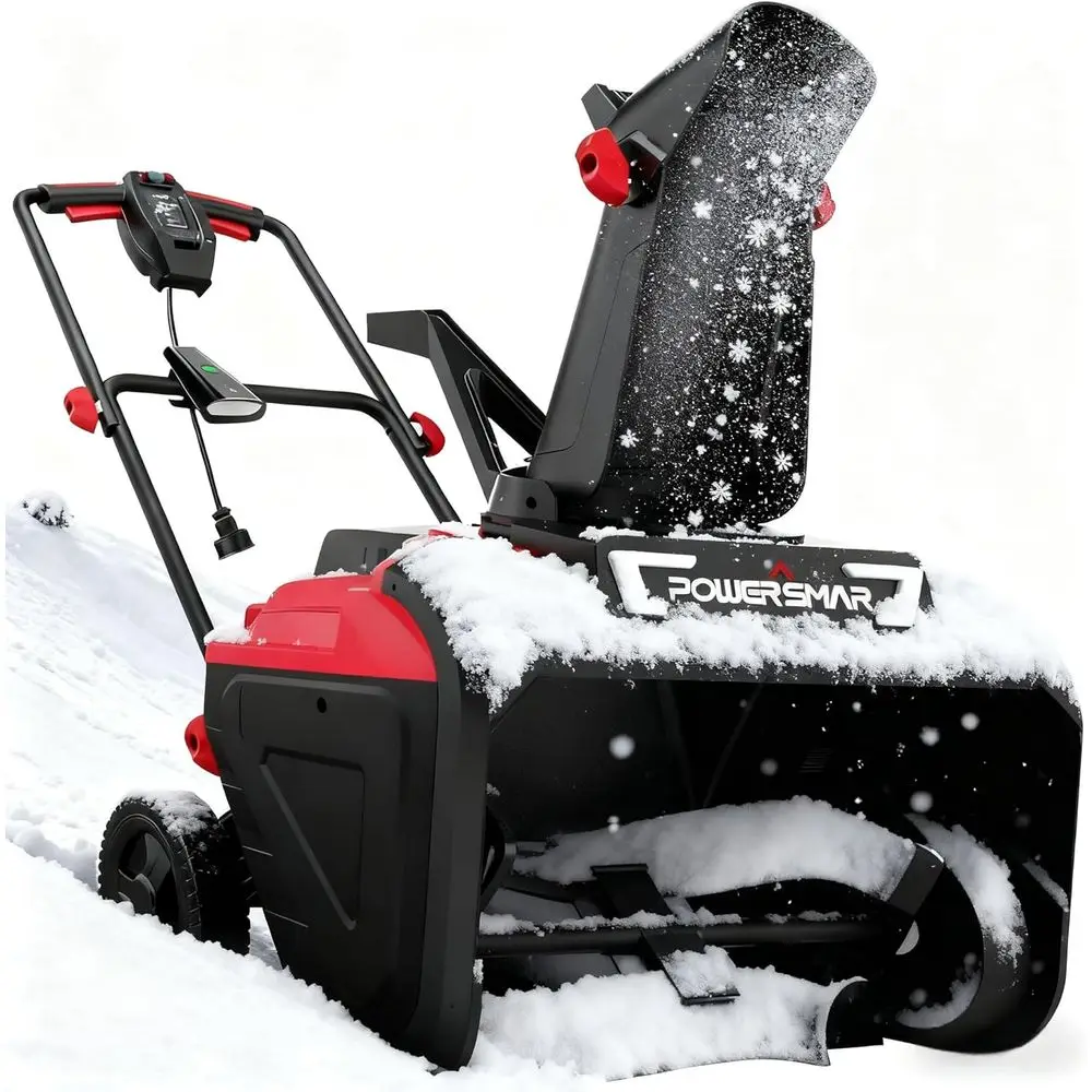 21" Electric Snow Blower,15 Amp Motor, 2100 RPM, 30 ft Throwing Distance, LED Light for Enhanced Visibility, Corded Design