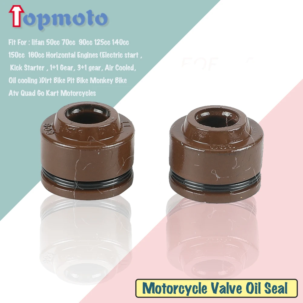 Dirt Pit Bike Valve Oil Seal For lifan LF 50 70 90 110 125 140 150 160 cc Horizontal Engines Motorcycle Motorcross Motobike