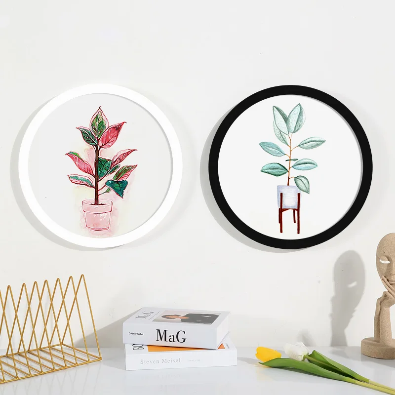 1pcs 6-14inch Simple Circular Photo Frame Creative Gift DIY Wood Picture Holder Wall Mounted Home Decoration