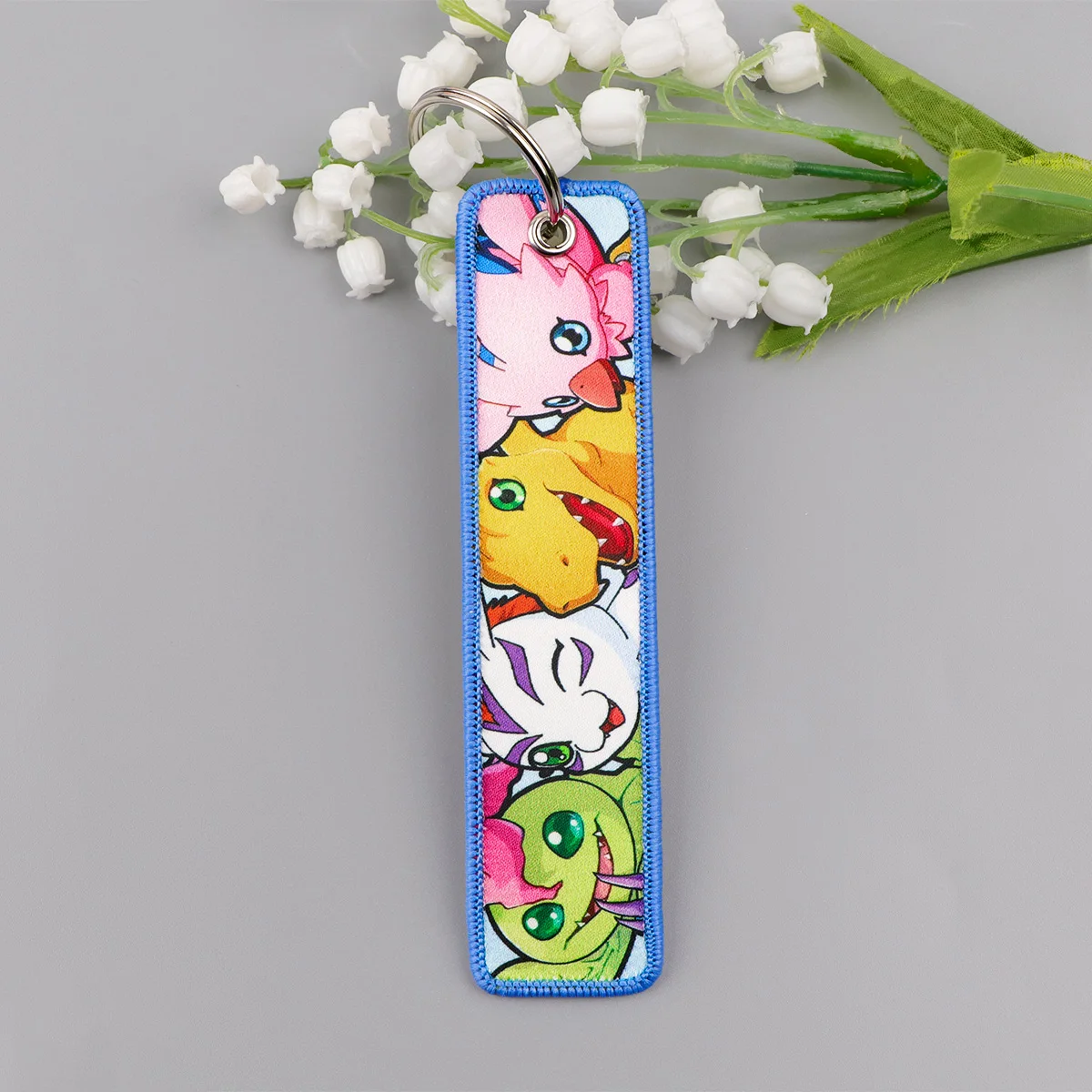 Cartoon Monster Anime Embroidery Key Tags Strap