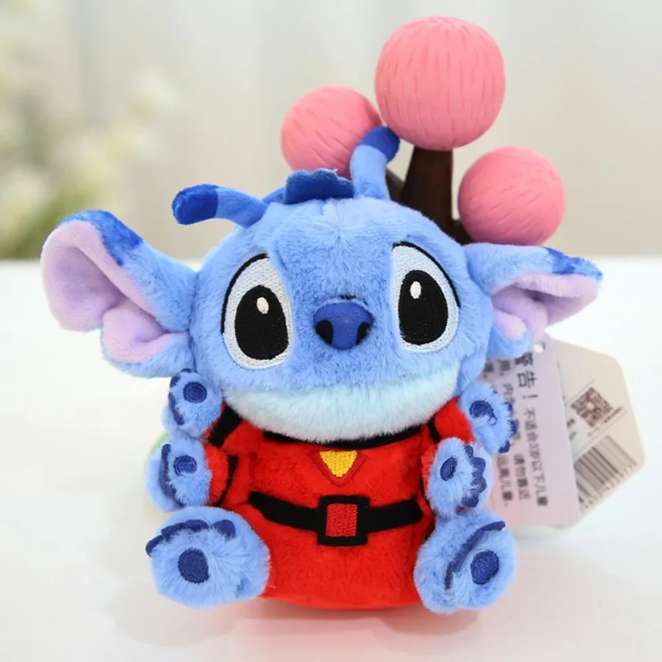 LLavero de muñecos de peluche Original de Disney Stitch, colgante de juguete de peluche de punto de Ángel, regalo de cumpleaños para niños, regalo de cumpleaños del Día de San Valentín