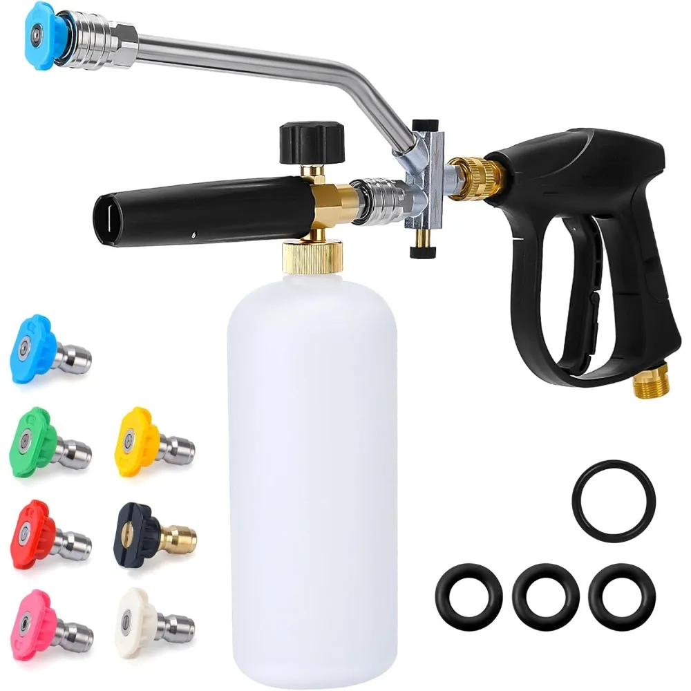 

Foam Cannon Dual Connector Accessory/Foam Cannon Dual Tech, Dual Connector Foam Cannon for Pressure Washer. 1/4 Quick Connect, M