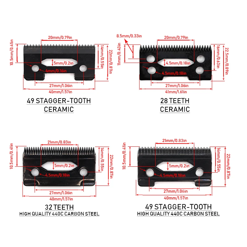Fade/Standardowe ostrze stałe-Standard/Stagger-Ceramiczne/stalowe ostrze ruchome Profesjonalne ostrze zamienne do maszynki do strzyżenia WAHL