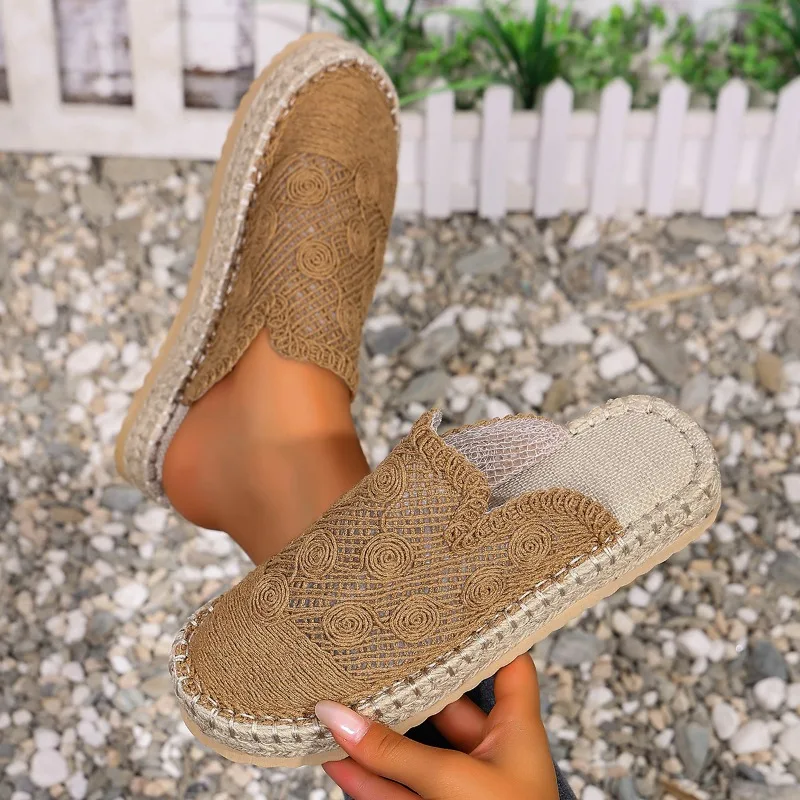 2026 New Braid Mesh Thick Soled Women's Sandals Fashion Solid Closed Toe Lightweight Casual Shoes for Women Босоножки Женские