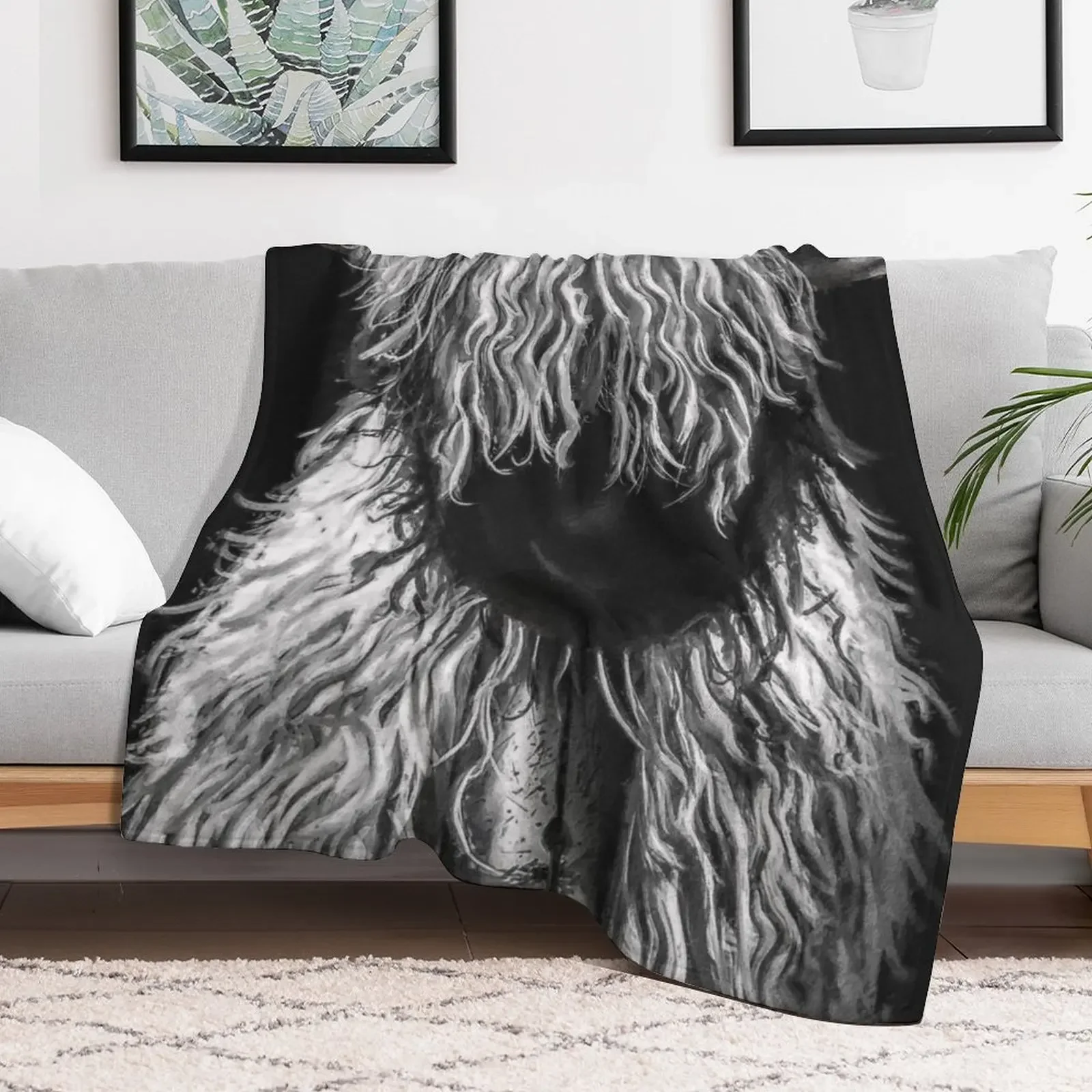 Black And White Swiss Valais Blacknose Sheep,Valais Blacknose Sheep Art, Cute Swiss Sheep Farm Animal Portr Throw Blanket