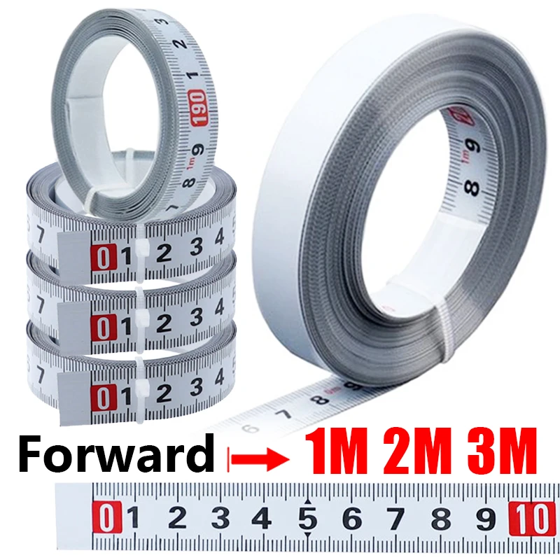 3/2/1M Self-Adhesive Measuring Tape Stainless Steel 16mm Width Metal Tape Measure for Miter Track Router Table Saw  Ruler