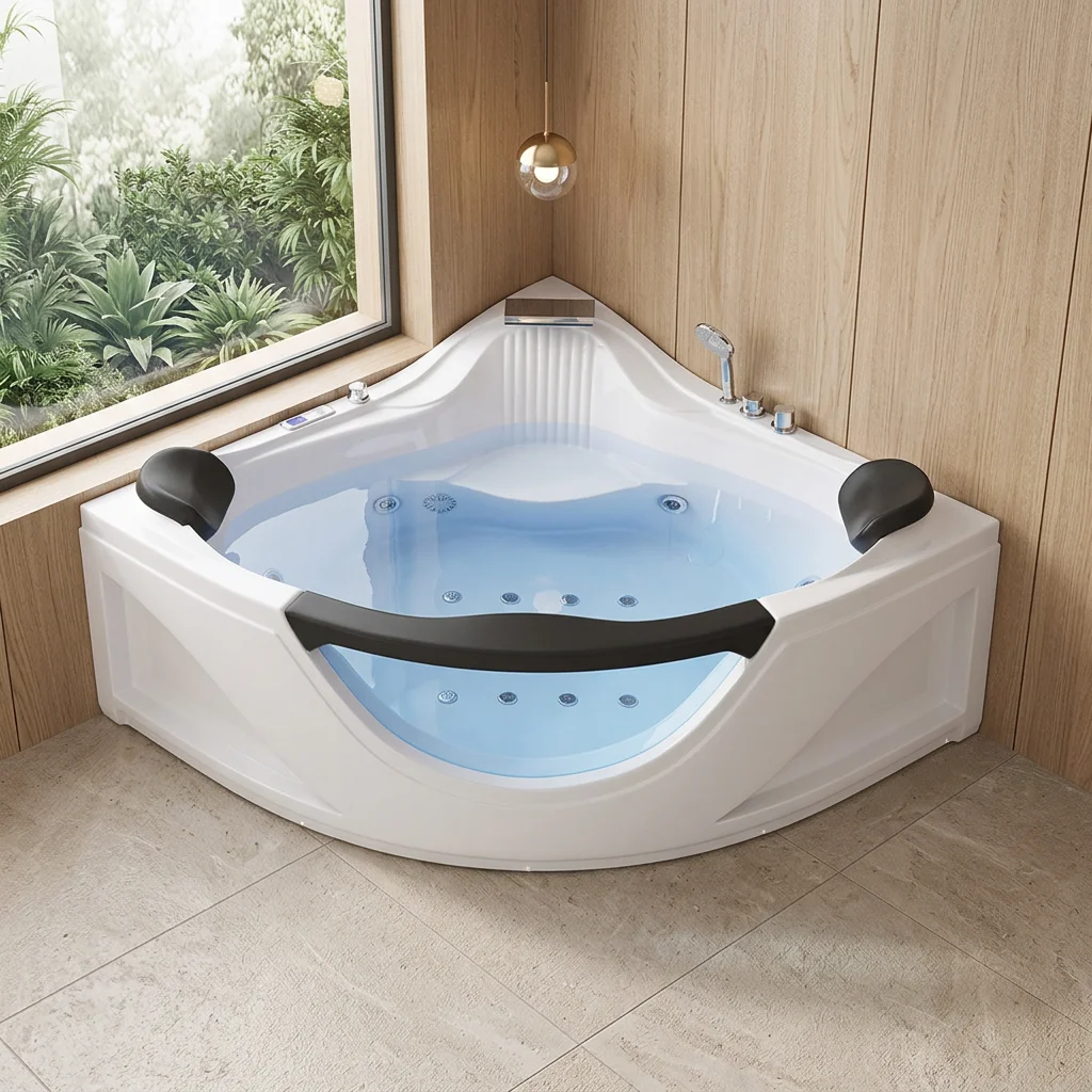 Acrylic Recessed Hot Tubs, 2 Person Indoor Spa Bathtubs, Whirlpool Waterfall Drop-in Tub, Best Selling Relaxation