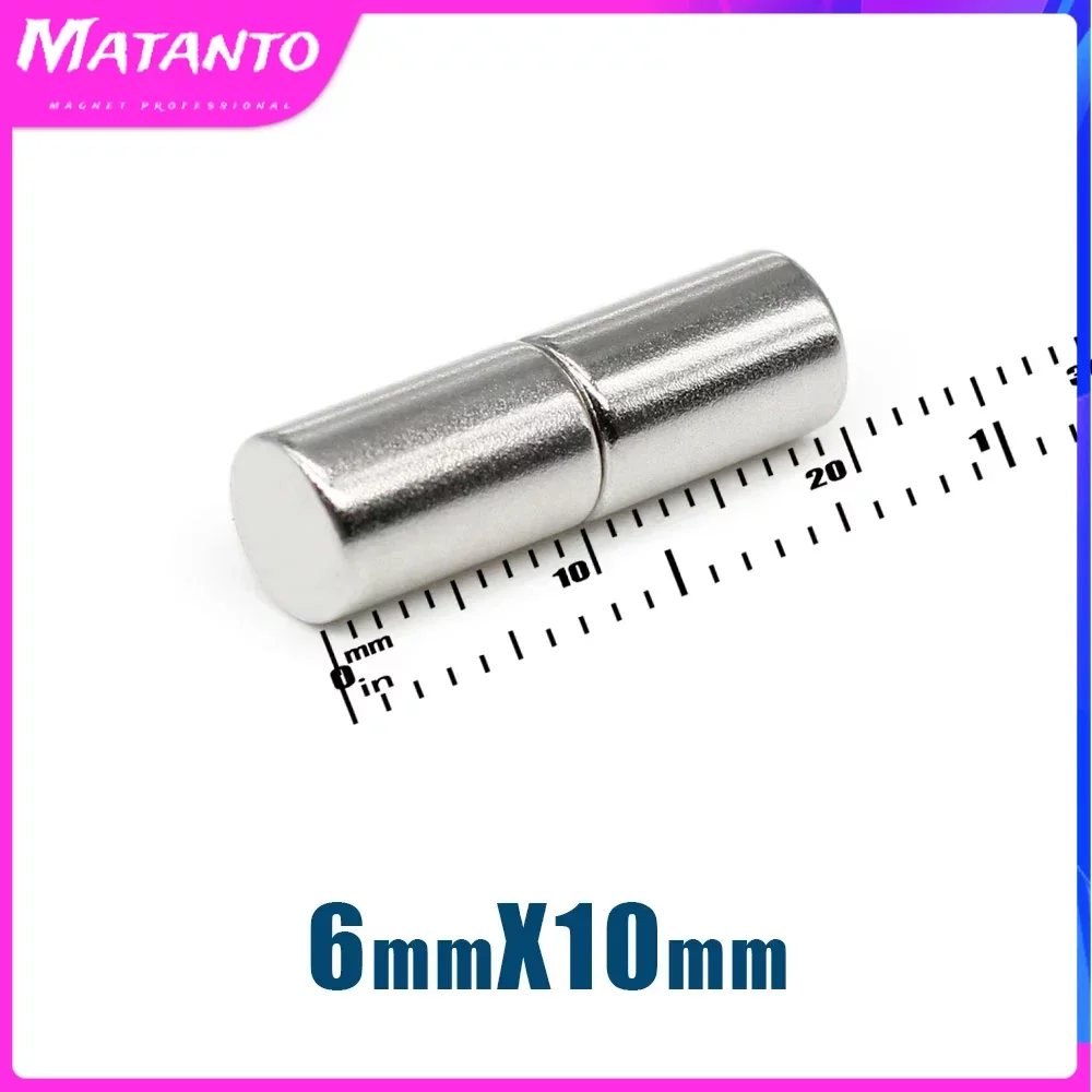 20/50/100PCS 6x10mm Mini Round Neodymium Magnets Super Strong N35 Powerful Fridge Magnets 6*10mm Magnetic Sheet Fishing Magnet