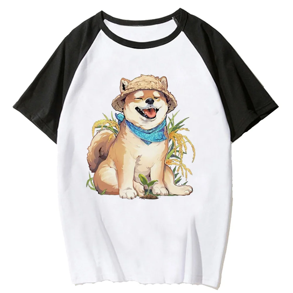 Shiba Inu t-shirts women Japanese comic graphic Tee girl streetwear clothes