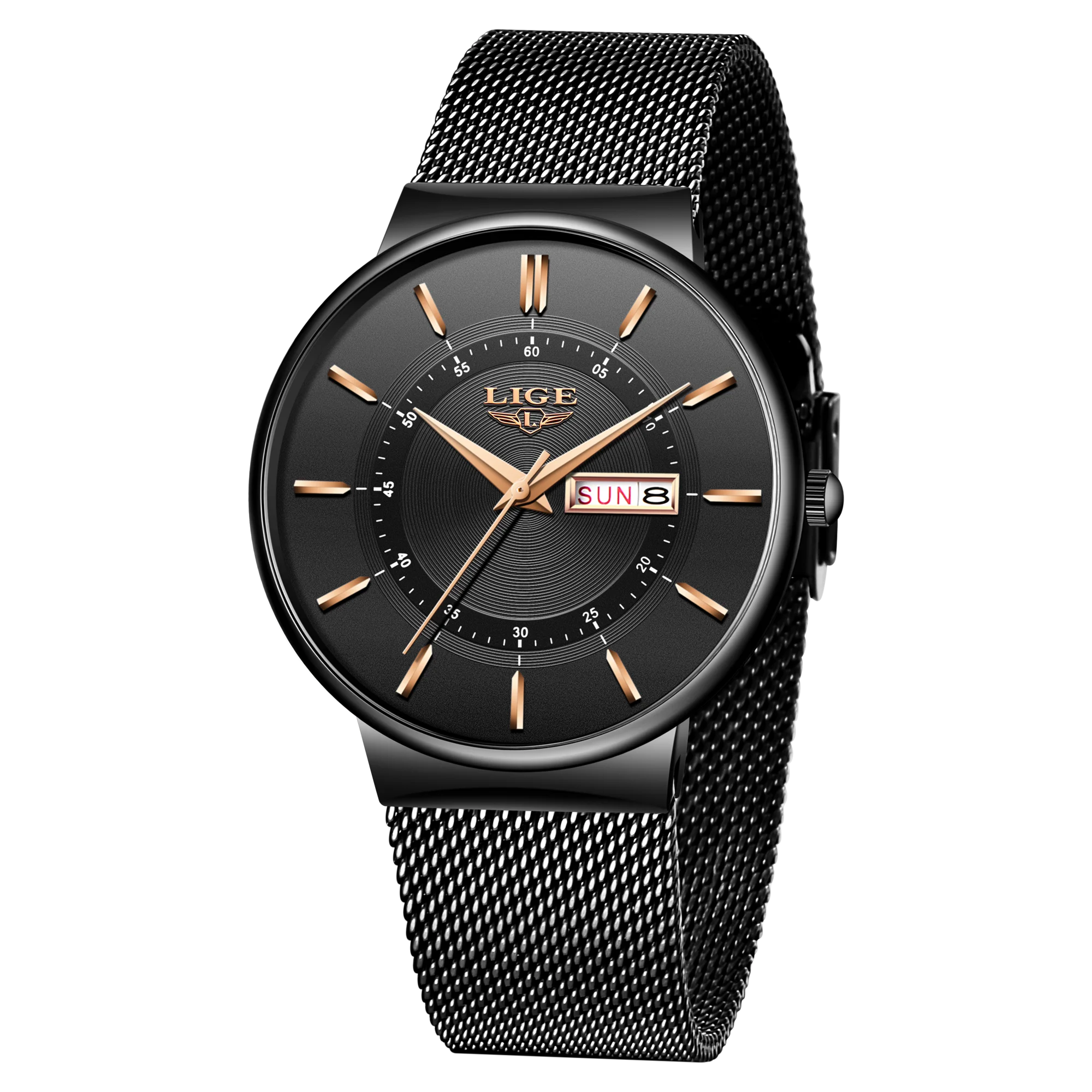 LIGE Mens Watches Top Brand Luxury Waterproof Ultra Thin Date Clock Male Steel Strap Casual Quartz Watch Men Sports Wrist Watch