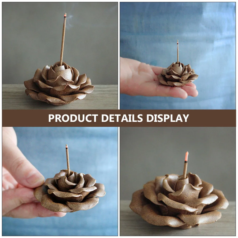 

1Pcs Aromatherapy Ceramic Incense Stick Burner Creative Chinese Rose Shape Incense Censer Holder