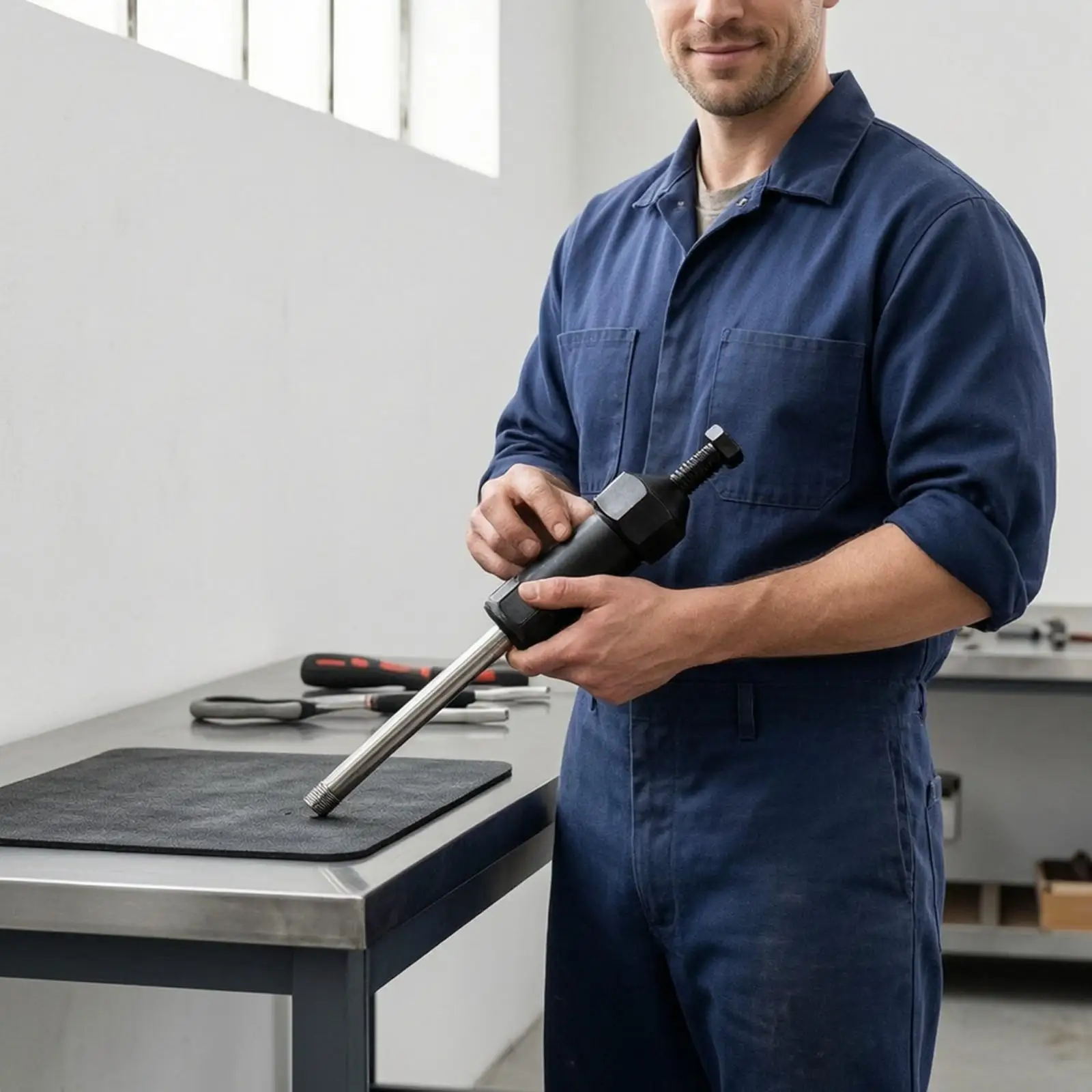 Workshop Grease Tube Unclogger with Threaded Fitting for Heavy Machinery Oil Line Repair