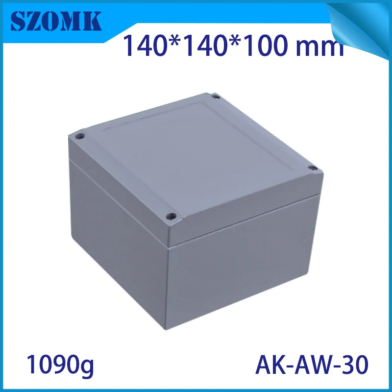 

1Piece 140*140*100mm die cast aluminum amplifier case szomk waterproof enclosure for electrical aluminum control box