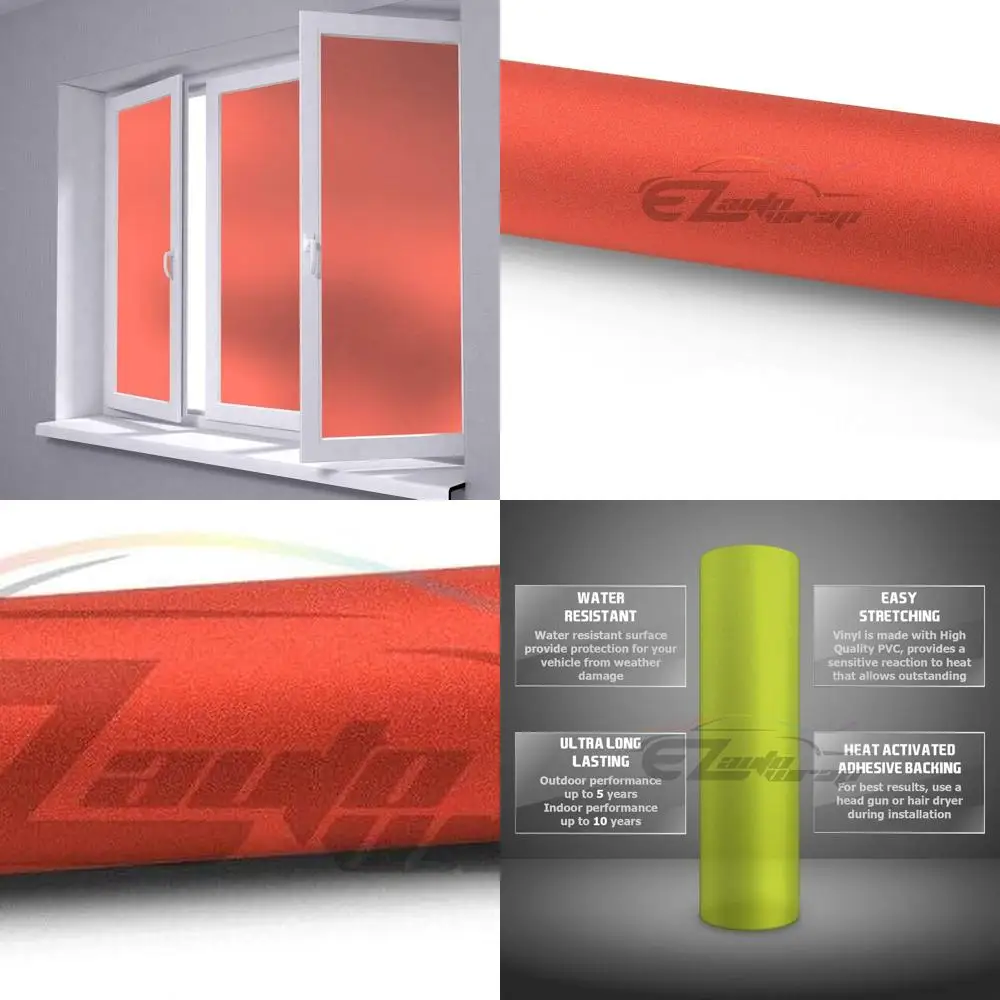 

48x108-дюймовая оранжевая матовая стеклянная оконная пленка — наклейка для конфиденциальности для дома, ванной комнаты — водонепроницаемая с бесплатным набором инструментов