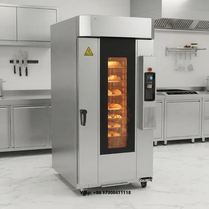 New Full Automatic Rotary Digital Control Gas/Electric Commercial Croissant Bread Oven with Large Capacity