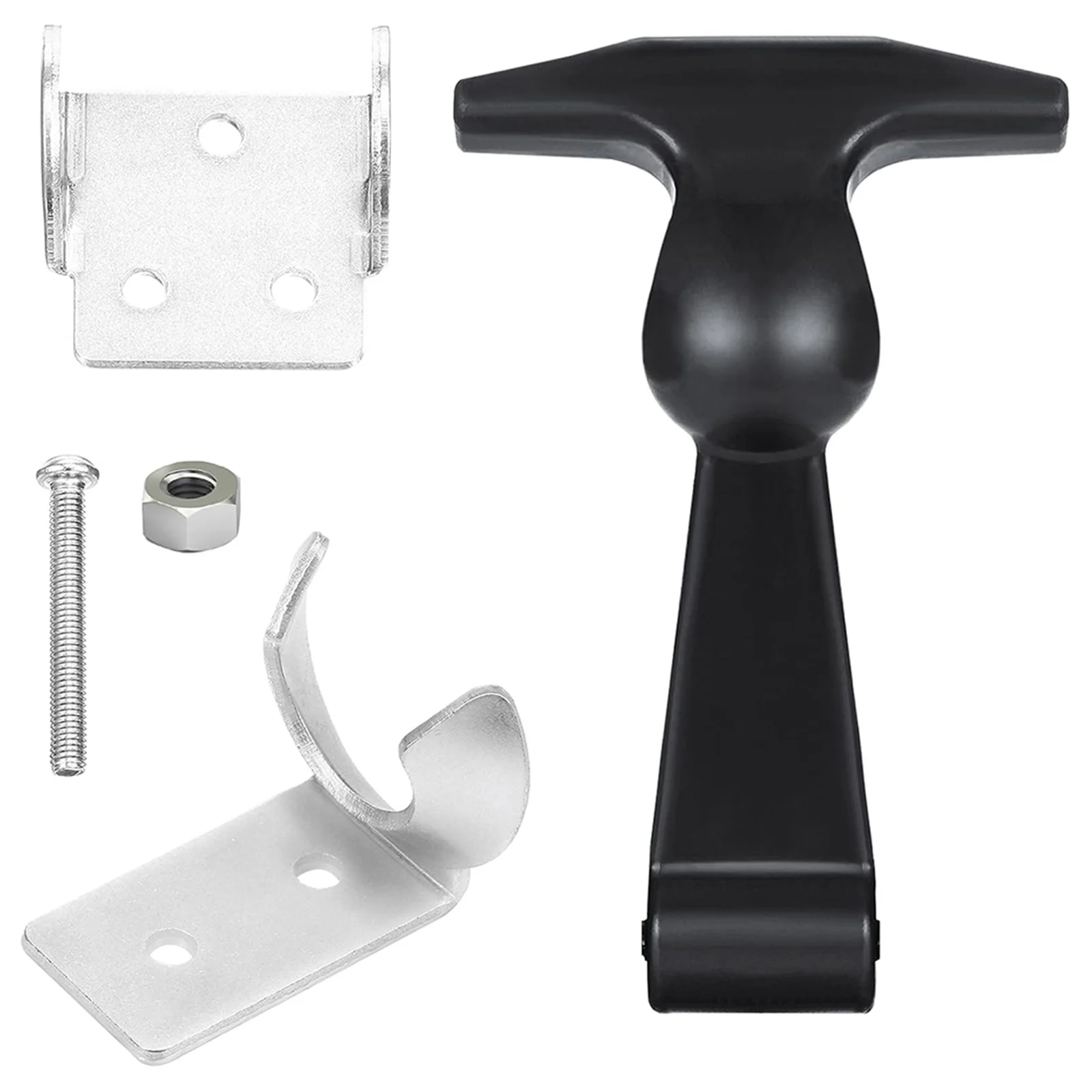 1 Pcs Elastic Stainless Steel Rubber Hood Catch Flexible T Handle Hasp Rubber Elastic Shock-absorbing T-shaped Buckle