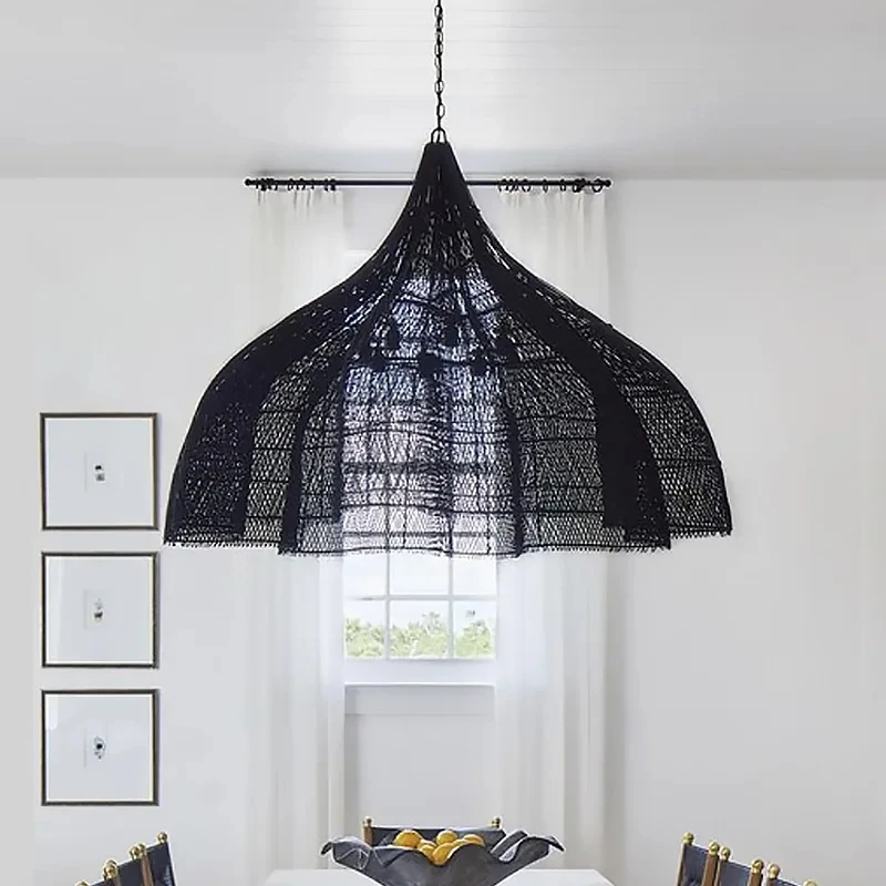 

High quality Oriental Petal Rattan Pendant Lights Modern Creative Art Handmade Lamp for Living Room Restaurant drop ship