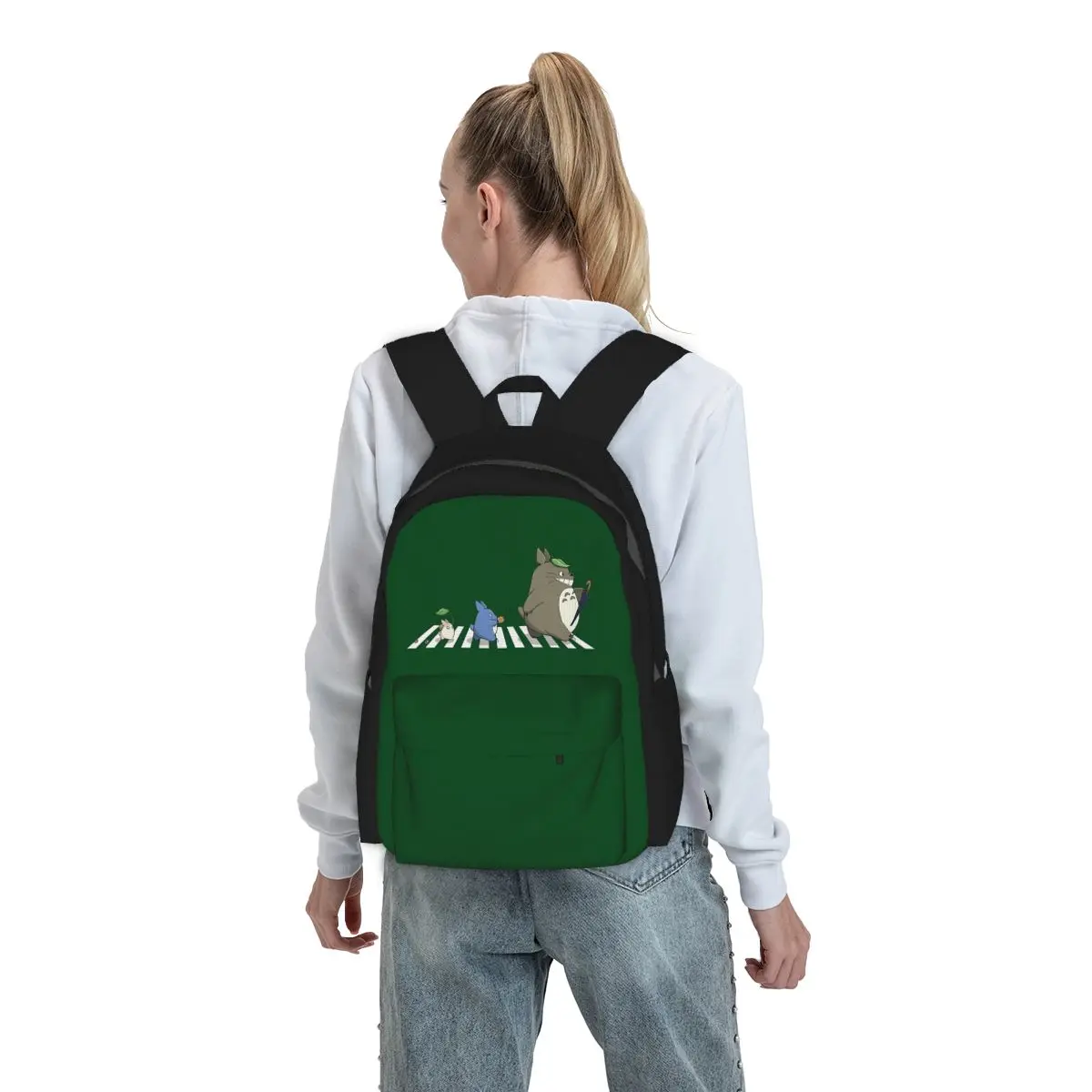Across The Street Studio Dark Ghibli Backpack Student BookBag Children School Bag Computer Shoulder Bags for Men Women