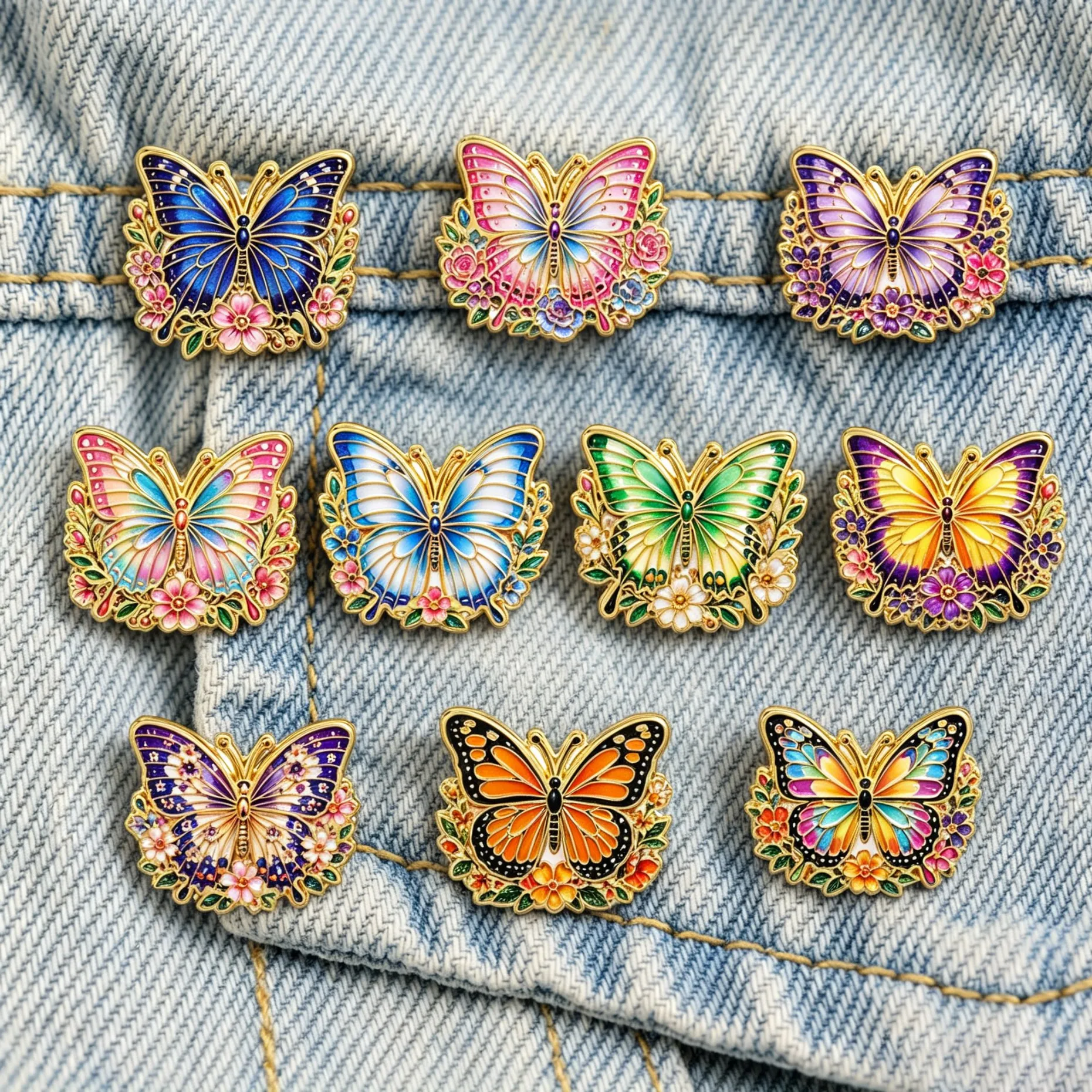 Rainbow Butterfly Pin Brooch Colorful Nature Inspired Enamel Jewelry Badge Unique Gift For Women Girls Collectible