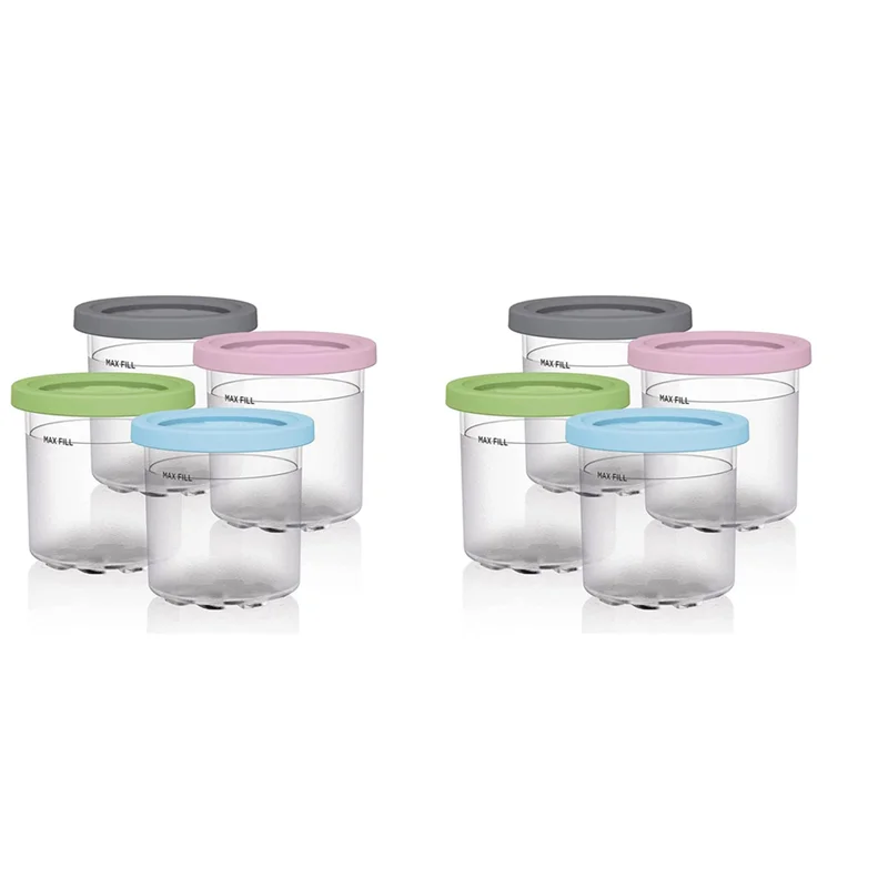 

HGHO 8X Ice Cream Pints Cup,Ice Cream Containers With Lids For Ninja Creami Pints NC301 NC300 NC299AMZ Series Ice Cream Maker