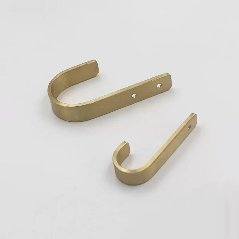 Solid Brass J-Shaped Hooks for Hanging Clothes Bags Hats Gold Coat Hook Wall Mounted Bathroom Towel Hangers Hallway Keys Racks