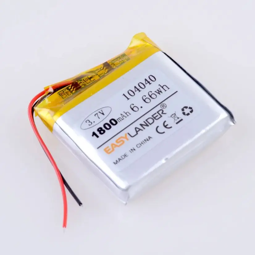 10PCS/Lot Silicone Wires 104040 3.7V 1800mAh Rechargeable Lithium Li-ion Polymer Battery GSP974241HT Batteries
