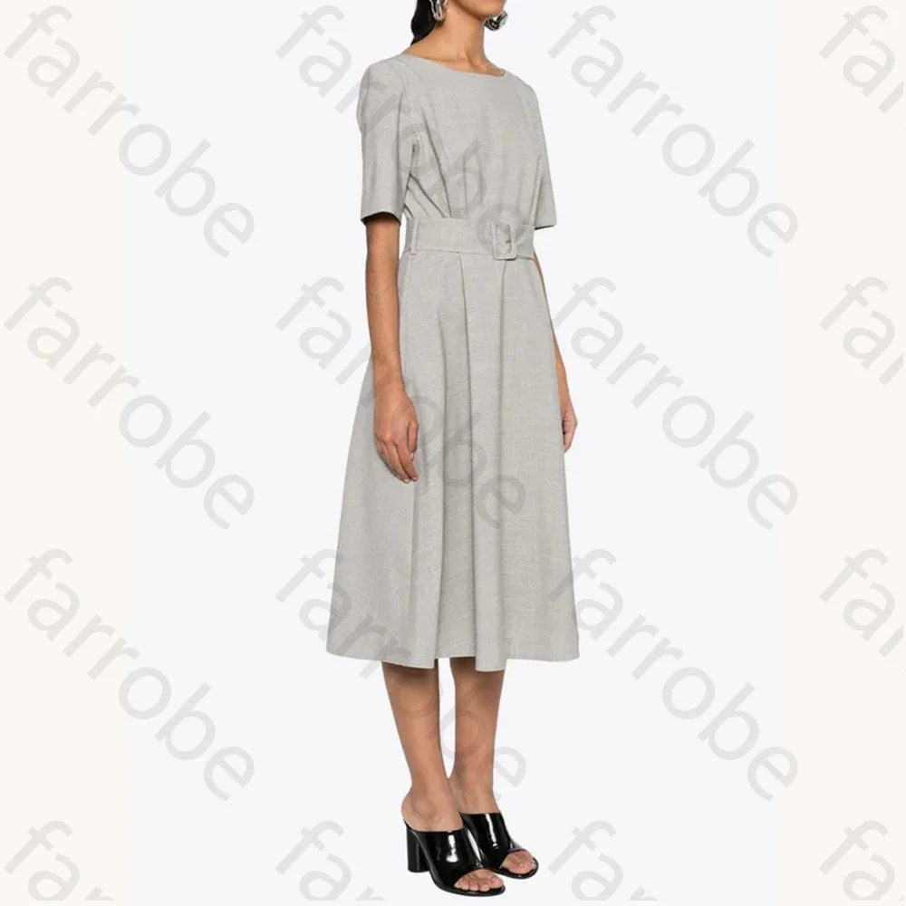 فستان ميدي أنيق ومثير مخصص بحزام على شكل حرف a فساتين سهرة رسمية رائعة عالية الجودة للحفلات الراقصة للنساء