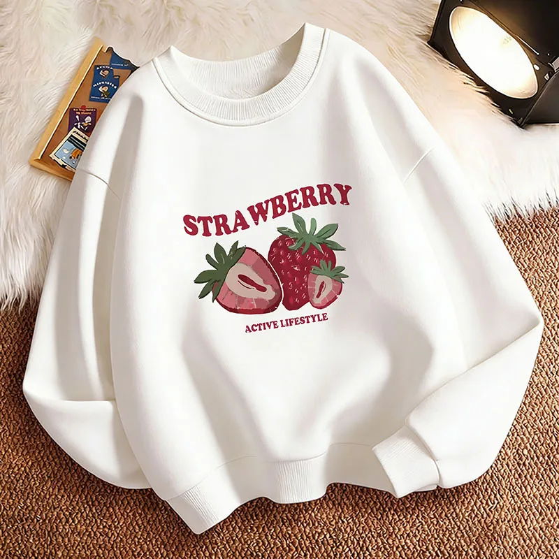 Pullover Y2k Strawberry Funny 90s Hoodie Kids Children's Sweatshirt Hoody for Boys Girls Autumn Spring Casual Hoodies