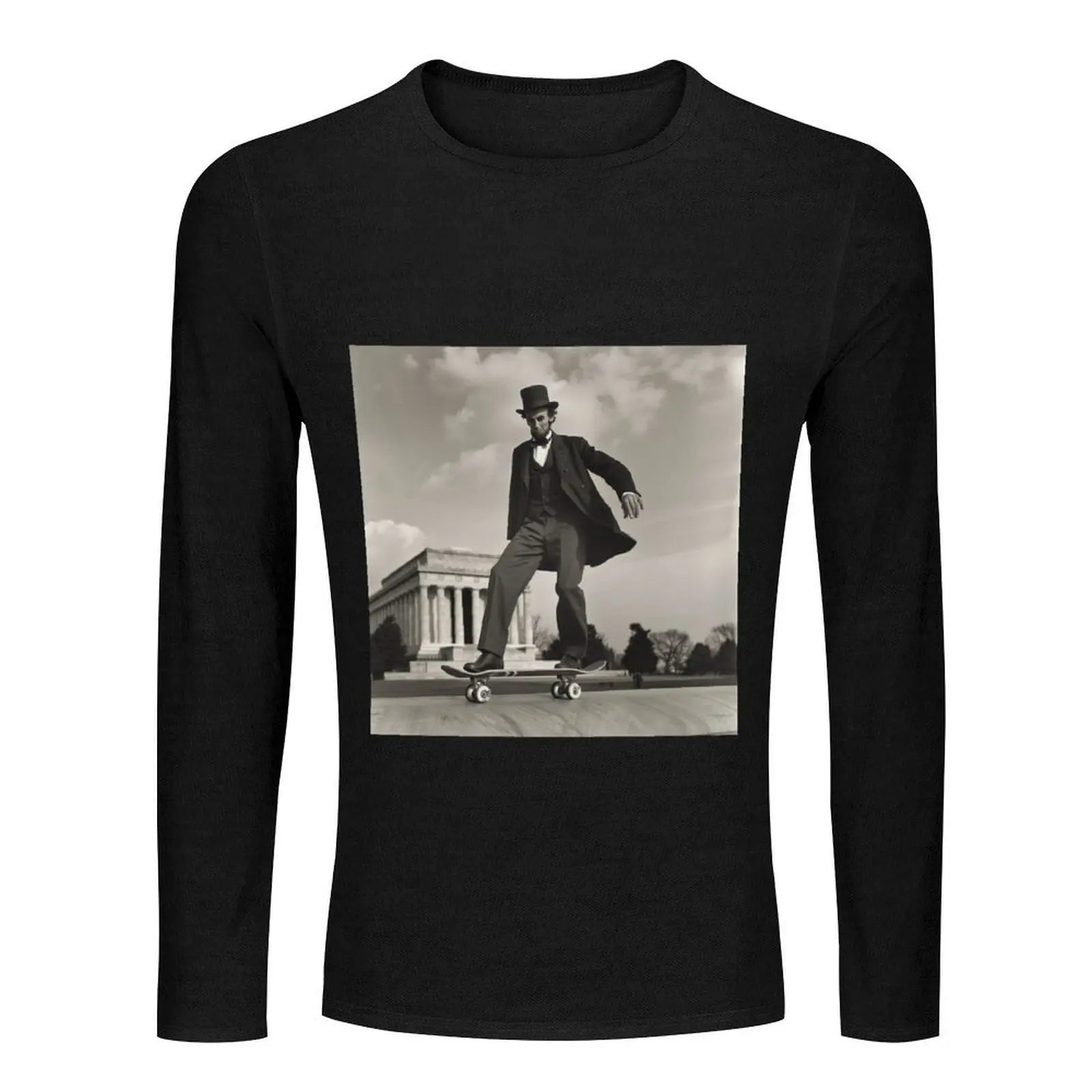 Four score and skateboard Long T-Shirt custom t shirts design your own Aesthetic clothing graphic t shirt men workout shirt