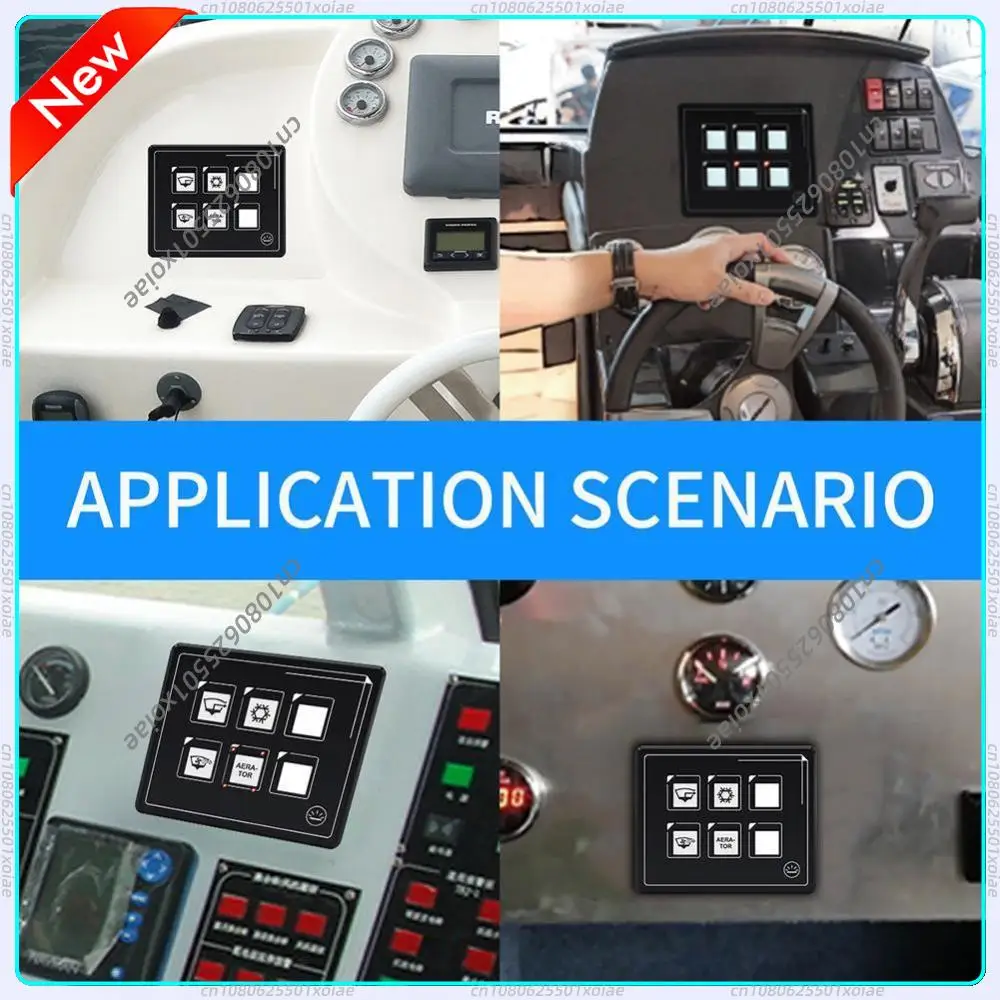 6 Gang LED Button Switch Panel Box Kit IP67 Waterproof Car Boat LED Push Button Switch Panel DC 11V-30V Car Electronic Accessory