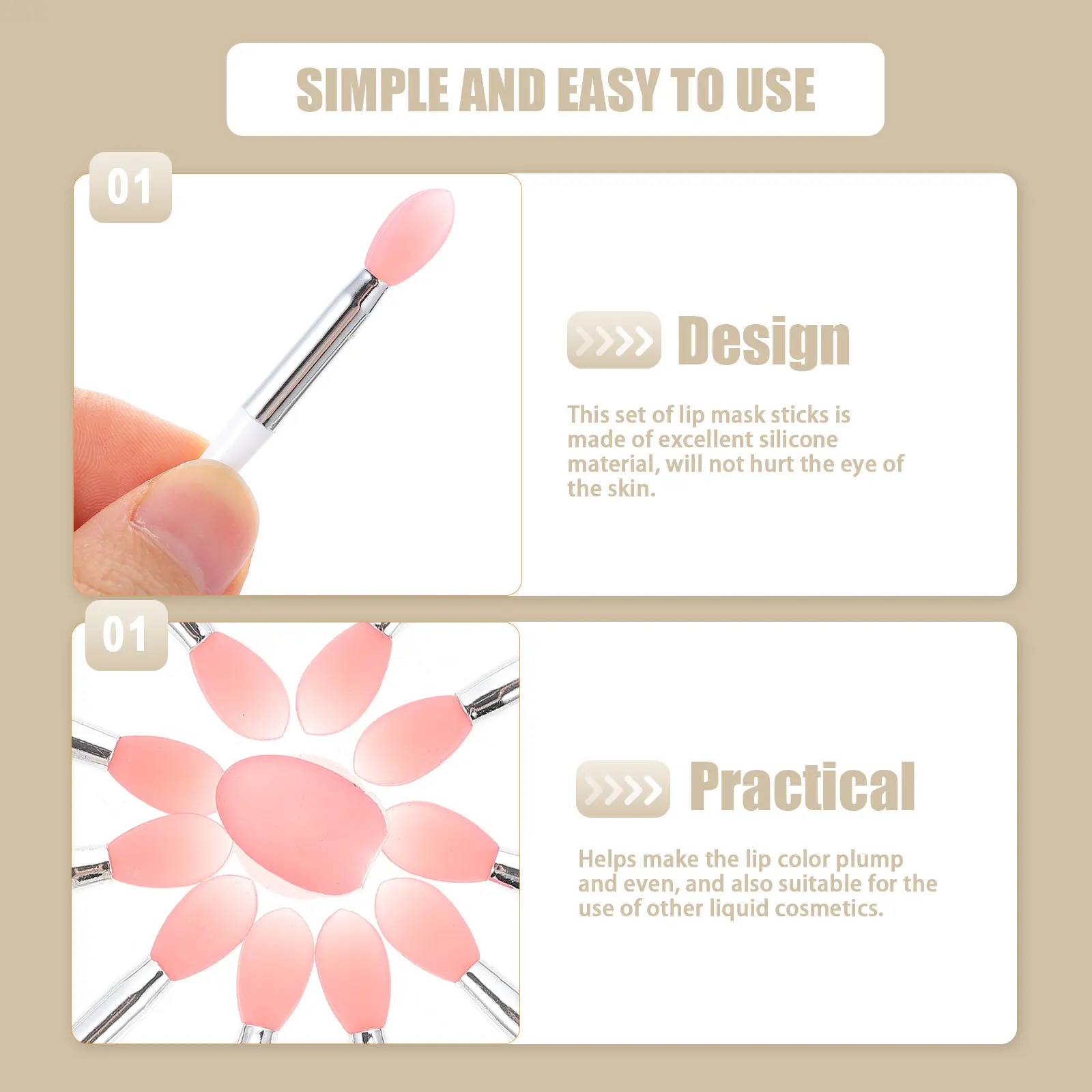 1Set Siliconen Lipstick Applicator Brush Set Zachte Lip Mask Brush Tool Lippenbalsem Applicator Make-up Tool voor dagelijks gebruik en