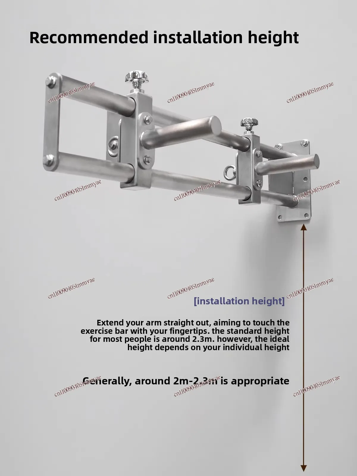 Horizontal Bar Household Pull-up Multifunctional Wall Horizontal Bar Adjustable Back Training