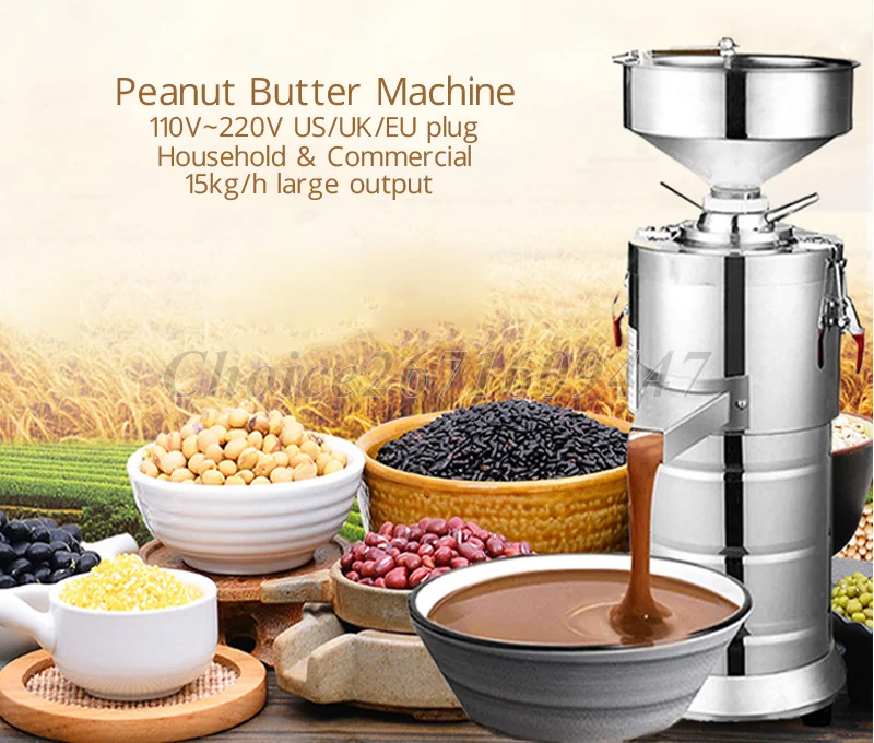 Vertical Colloid Mill Grinder Peanut Butter Sesame Nuts Almond Sauce Paste Grinding Making Machines