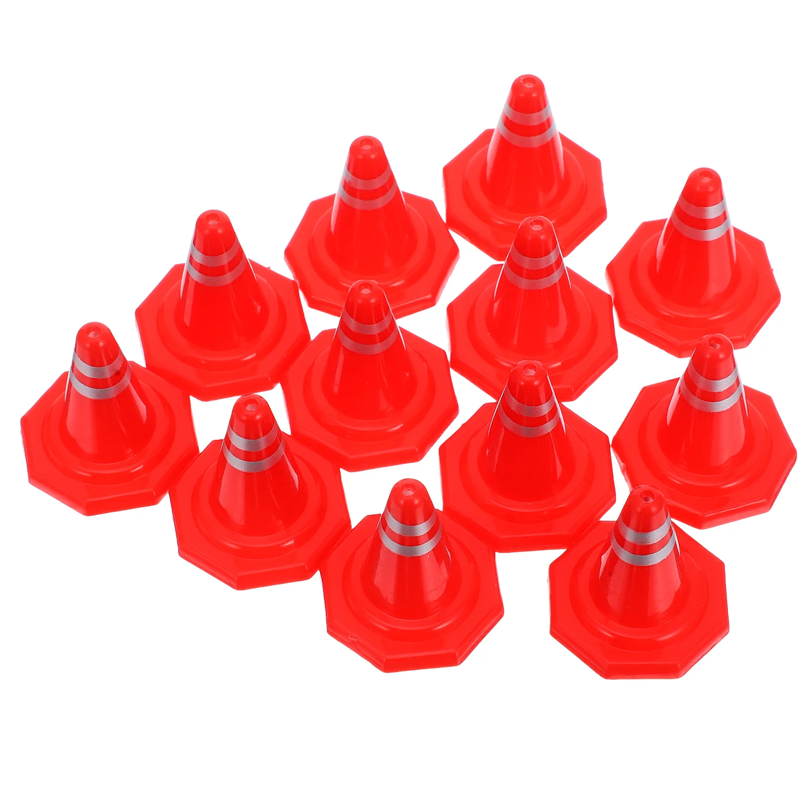 12 Pcs Traffic Sign Model DIY Road Cone Signs Toy Football Plastic Mini for Sand Table Decor Simulation Roadblock Baby
